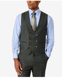Tayion Collection Classic-fit Wool Suit Vest in Green for Men | Lyst