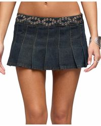 Edikted - Roria Grommet Pleated Mini Skort - Lyst