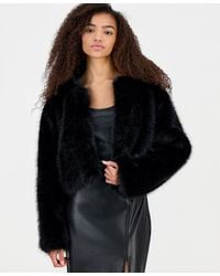 Blank NYC - Faux Fur Collarless Jacket - Lyst