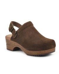 White Mountain White Mountain Being Buckled Leather Clog In Brown/leather At Nordstrom Rack | Lyst