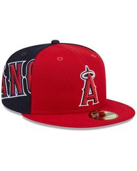 KTZ - Red/navy Los Angeles Angels Gameday Sideswipe 59fifty Fitted Hat - Lyst