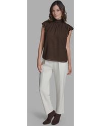 BCBGMAXAZRIA - Polka Dot Mock Neck Blouse - Lyst