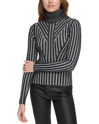 DKNY - Printed Turtleneck Long-sleeve Sweater - Lyst