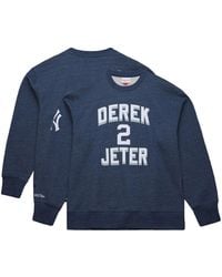 Mitchell & Ness - Derek Jeter New York Yankees Legends Collection Vintage Logo Fleece Name Number Pullover Sweatshirt - Lyst