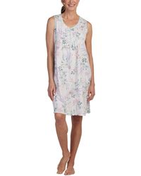 Miss Elaine - Pintucked Floral Nightgown - Lyst