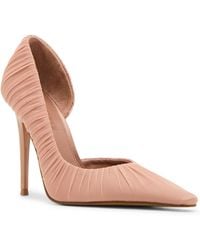 Steve Madden - Elegant Mocha Mesh Ruched Pointed-Toe D'Orsay Pumps - Lyst