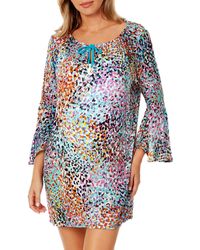 Anne Cole - Scoop-neck Bell-sleeve Cover-up Tunic - Lyst