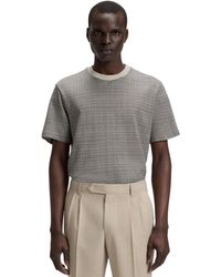 BOSS - Boss By Grid Pattern Mercerized-cotton T-shirt - Lyst