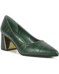 LONDON RAG - Emersyn Croc Block Heel Pump - Lyst