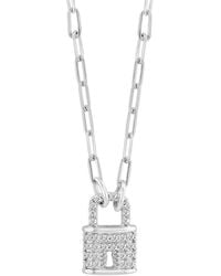 Effy - Effy Diamond Padlock 18" Pendant Necklace (1/6 Ct. T.w. - Lyst