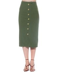 Alexia Admor - Carla Front Button Down Midi Skirt - Lyst