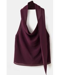 Mango - Draped-neck Scarf Top - Lyst