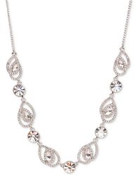 Givenchy - Silver-tone Crystal Pave Pear Frontal Necklace - Lyst