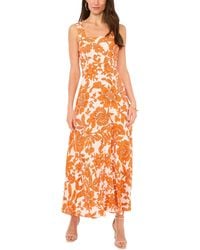 Vince Camuto - Printed Smocked-back Maxi Dress - Lyst