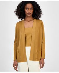 Anne Klein - Petite Malibu Fine-rib Open-front Cardigan - Lyst