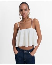 Mango - Ruffle Knit Top - Lyst