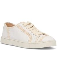 Frye - Ivy Crochet Low Lace Up Leather Sneakers - Lyst