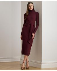 Ralph Lauren - Tie-front Turtle Neck Dress - Lyst