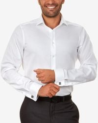 Calvin Klein - Men's Slim-fit Non-iron Performance Black French Cuff Dress Shirt - Lyst