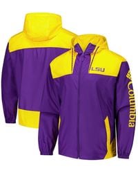 Columbia - Lsu Tigers Flash Challenger Ii Omni-shade Full-zip Windbreaker Jacket - Lyst