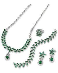 Effy - Effy Emerald Diamond Flower Ring Tennis Bracelet Drop Pendant Flower Drop Earrings Collection In 14k Gold - Lyst