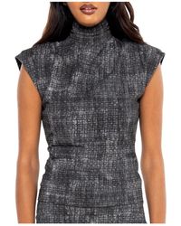 DAI MODA - Scratch Sleeveless Zip Turtleneck Top - Lyst