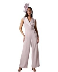 Coast - Crepe V-neck Wrap Wide Leg Jumpsuit - Lyst