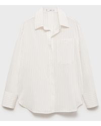 Mango - Semi-transparent Striped Shirt - Lyst