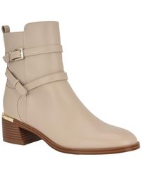 Calvin Klein - Jasen Buckle Strap Block Heel Booties - Lyst