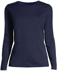 Lands' End - Petite Relaxed Supima Cotton Long Sleeve Crewneck T-shirt - Lyst