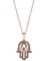Le Vian - Chocolate Diamond & Nude Diamond Hamsa Hand Adjustable 20" Pendant Necklace (1/2 Ct. T.w. - Lyst