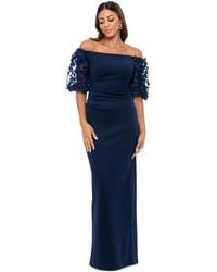 Xscape - Off-the-shoulder Pleated-waist Gown - Lyst