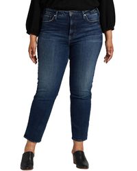 Silver Jeans Co. - Plus Size Infinite Fit One Size Fits Three High Rise Straight Leg Jeans - Lyst