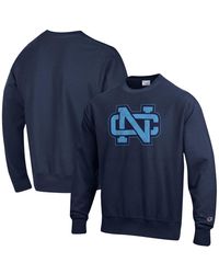 Champion - Distressed North Carolina Tar Heels Vault Logo Reverse Weave Pullover Sweatshirt - Lyst