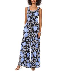 Vince Camuto - Printed Square-neck Wide-leg Jumpsuit - Lyst