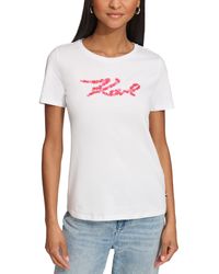 Karl Lagerfeld - Floral Short-sleeve Graphic T-shirt - Lyst