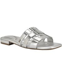 Calvin Klein - Tessie Slip-on Square Toe Flat Sandals - Lyst