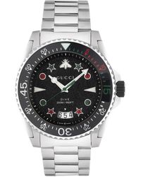 Gucci - Swiss Dive Stainless Steel Bracelet Watch 45mm - Lyst