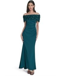 Eliza J - Petite Rosette-trim Off-the-shoulder Evening Gown - Lyst