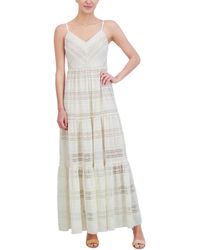 Eliza J - Petite V-neck Sleeveless Lace Maxi Dress - Lyst