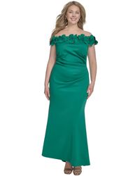 Eliza J - Plus Size 3d Floral Off-the-shoulder Gown - Lyst
