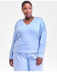 INC International Concepts - Plus Size V-neck Knit Long-sleeve Top - Lyst
