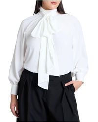 Eloquii - Dramatic Neck-tie Blouse - Lyst