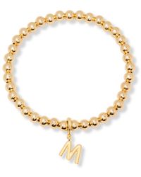 Brook and York - Gold Plated Makenna Initial Bracelet - Lyst