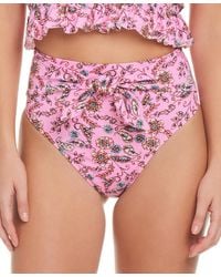 Jessica Simpson - Tie-front Floral-print High-waist Bottom - Lyst