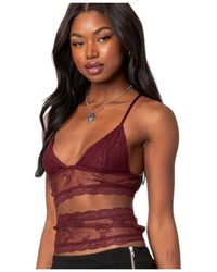 Edikted - Spice Cut Out Sheer Lace Tank Top - Lyst