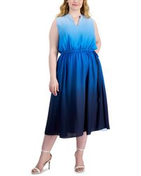 Anne Klein - Plus Size Jenna Ombre Sleeveless Midi Dress - Lyst