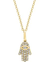 Effy - Effy Diamond Pave Hamsa Hand 18" Pendant Necklace (1/10 Ct. T.w. - Lyst