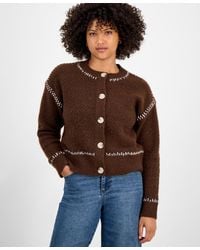 And Now This - Whip Stitch Button-front Cardigan - Lyst