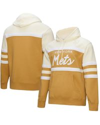 Mitchell & Ness - Tan/cream New York Mets Head Coach Pullover Hoodie - Lyst